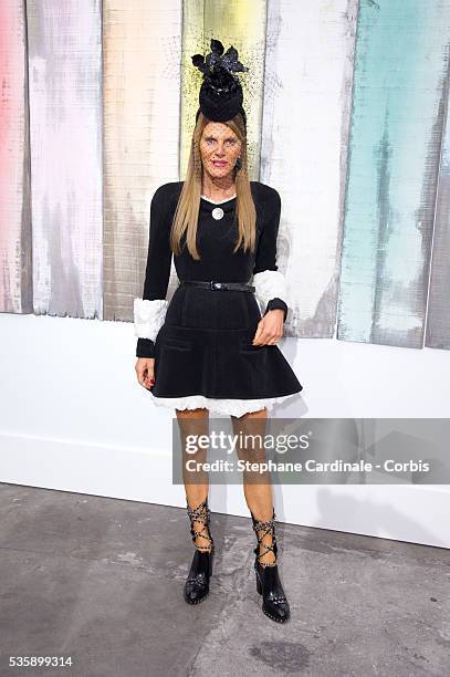 Anna Dello Russo attends Chanel show, as part of the Paris Fashion Week Womenswear Spring/Summer 2014, at the Grand Palais in Paris.