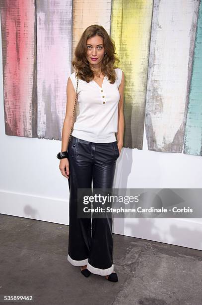 Guest attends Chanel show, as part of the Paris Fashion Week Womenswear Spring/Summer 2014, at the Grand Palais in Paris.