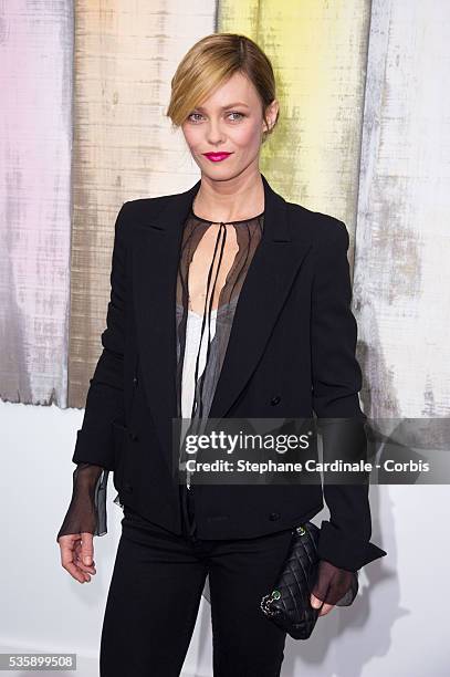 Vanessa Paradis attends Chanel show, as part of the Paris Fashion Week Womenswear Spring/Summer 2014, at the Grand Palais in Paris.