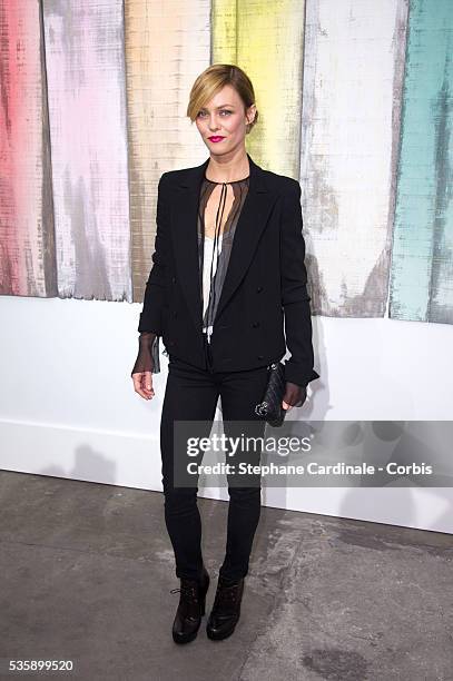 Vanessa Paradis attends Chanel show, as part of the Paris Fashion Week Womenswear Spring/Summer 2014, at the Grand Palais in Paris.