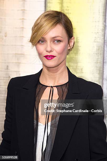 Vanessa Paradis attends Chanel show, as part of the Paris Fashion Week Womenswear Spring/Summer 2014, at the Grand Palais in Paris.