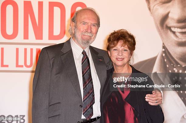 Jean-Pierre Marielle and Wife Agathe Natanson attend the Tribute to Jean Paul Belmondo and Opening Ceremony of the Fifth Lumiere Film Festival, in...