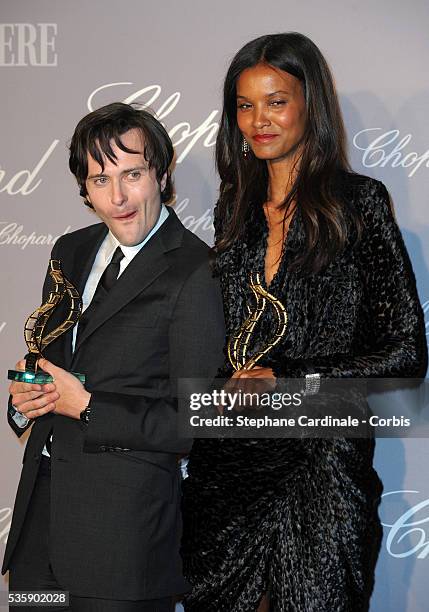 Edward Hogg and Liya Kebede at the Chopard Trophy during the 63rd Cannes International Film Festival.