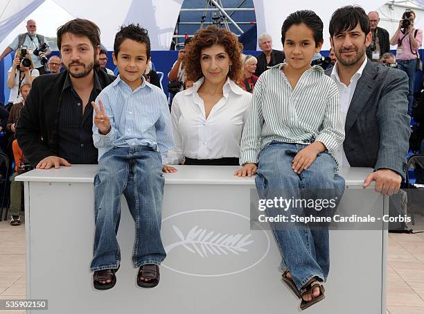 Diego Luna, Karina Gidi, Gerardo Ruiz Esparza, Christopher Ruiz Esparza and Jose Maria Yazpik at the photocall for "Abel" during the 63rd Cannes...