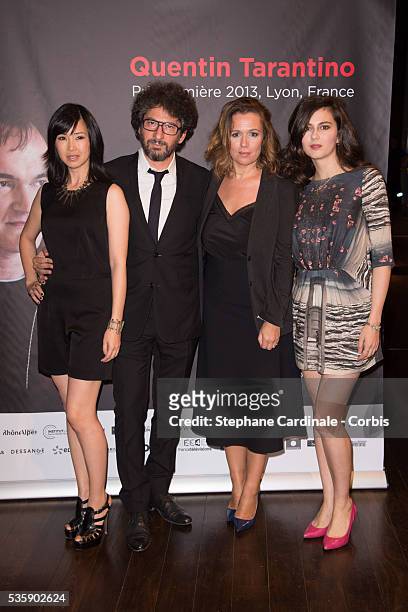 Linh-Dan Pham, Radu Mihaileanu, Delphine Gleize and Julia Faure attend the Tribute to Quentin Tarantino, during the 5th Lumiere Film Festival, in...