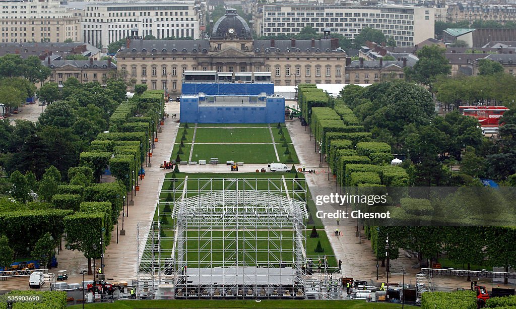 UEFA Euro 2016 Fan Zone At the Champs De Mars, Near The Eiffel Tower In Paris