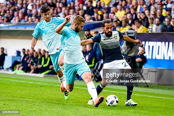 Erkan Zengin of Sweden during the international friendly match between Sweden and Slovenia May 30, 2016 in Malmo, Sweden.