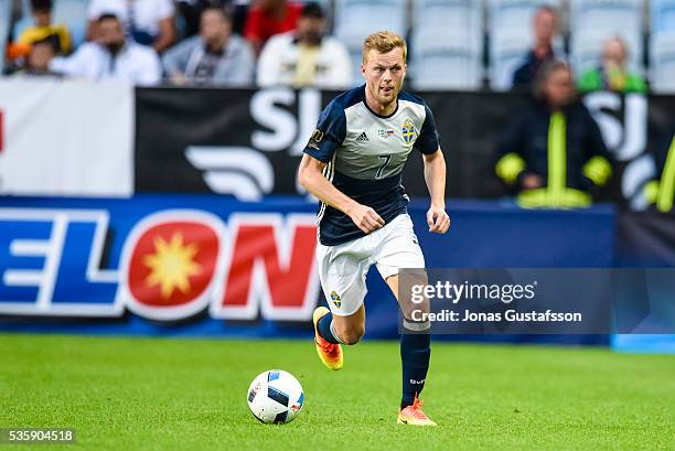 Sebastian Larsson of Sweden during the international friendly match between Sweden and Slovenia May 30, 2016 in Malmo, Sweden.
