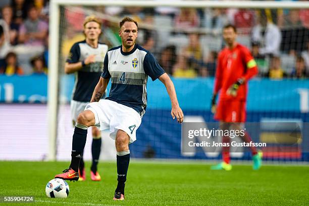 Andreas Granqvist of Sweden during the international friendly match between Sweden and Slovenia May 30, 2016 in Malmo, Sweden.