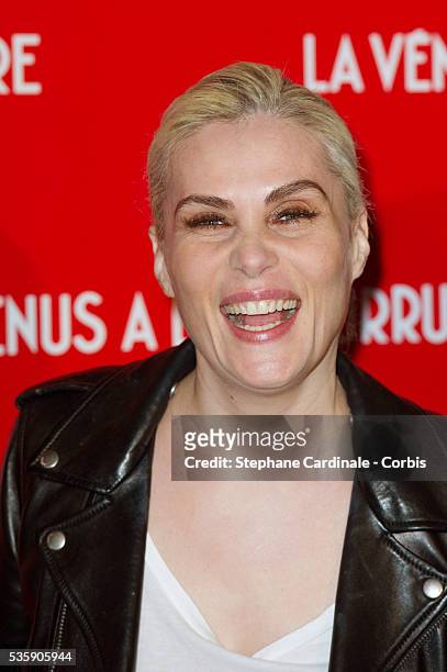 Emmanuelle Seigner attends 'La Venus A La Fourrure' Premiere at Cinema Gaumont Marignan, in Paris.