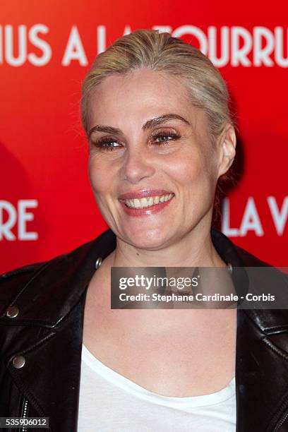 Emmanuelle Seigner attends 'La Venus A La Fourrure' Premiere at Cinema Gaumont Marignan, in Paris.