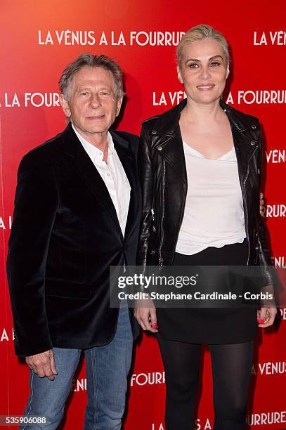 Director Roman Polanski and his wife Emmanuelle Seigner attend 'La Venus A La Fourrure' Premiere at Cinema Gaumont Marignan, in Paris.