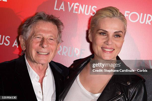 Director Roman Polanski and his wife Emmanuelle Seigner attend 'La Venus A La Fourrure' Premiere at Cinema Gaumont Marignan, in Paris.