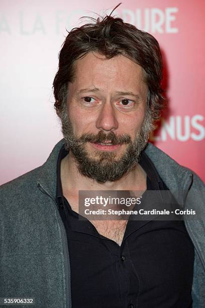 Mathieu Amalric attends 'La Venus A La Fourrure' Premiere at Cinema Gaumont Marignan, in Paris.