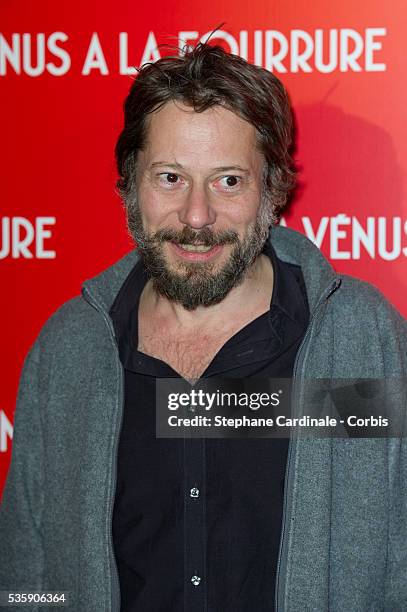 Mathieu Amalric attends 'La Venus A La Fourrure' Premiere at Cinema Gaumont Marignan, in Paris.