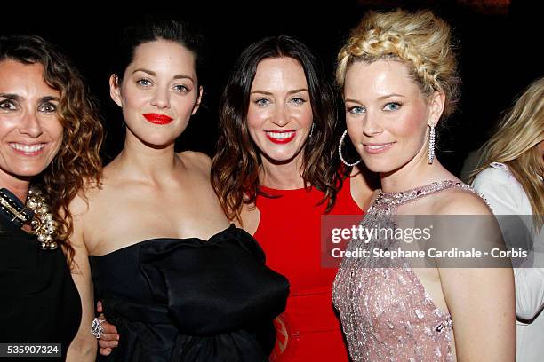 Mademoiselle Agnes, Marion Cotillard, Emily Blunt and Elizabeth Banks attend the '2010 amfAR's Cinema Against AIDS Gala'