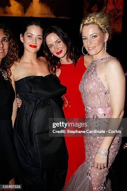 Mademoiselle Agnes, Marion Cotillard, Emily Blunt and Elizabeth Banks attend the '2010 amfAR's Cinema Against AIDS Gala'