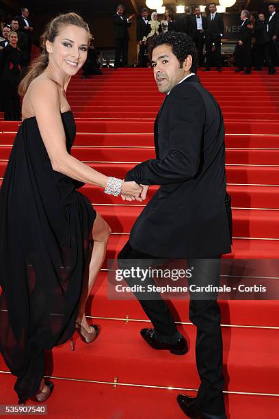 Jamel Debbouze and Melissa Theuriau attend the Premiere of 'Out of the law' during the 63rd Cannes International Film Festival