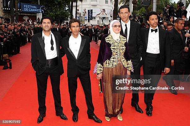 Jamel Debbouze, Rachid Bouchareb, Chafia Boudraa, Roschdy Zem and Sami Bouajila attend the 'Outside of the law' Premiere during the 63rd Cannes...