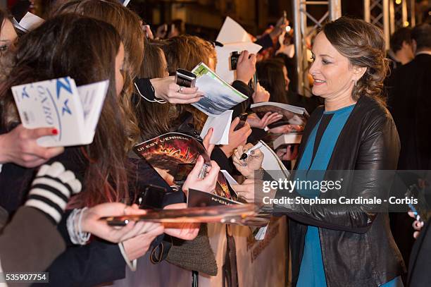 Producer Nina Jacobson attends 'The Hunger Games: Catching Fire' Paris Premiere at Le Grand Rex, in Paris.