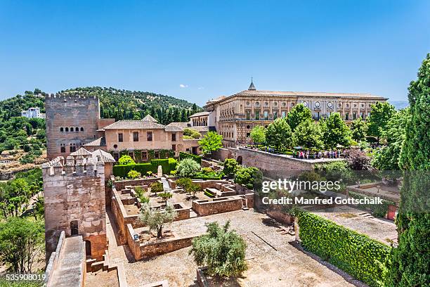 alhambra de granada palaces - alhambra foto e immagini stock