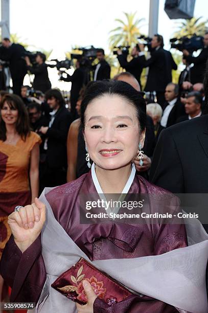 Jeong-hee Yoon attends the premiere of 'The tree' during the 63rd Cannes International Film Festival.