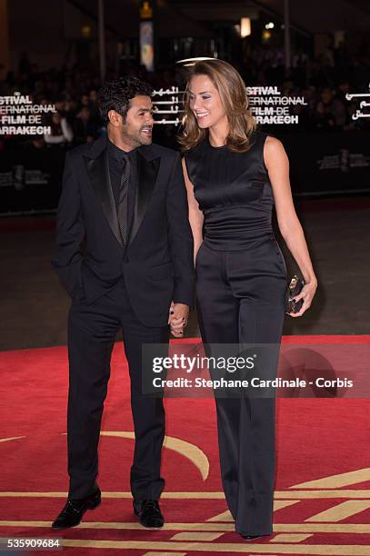 Jamel Debbouze and his wife Melissa Theuriau attend the Tribute to Kore-Eda Hirokazu during the 13th Marrakech International Film Festival, in...