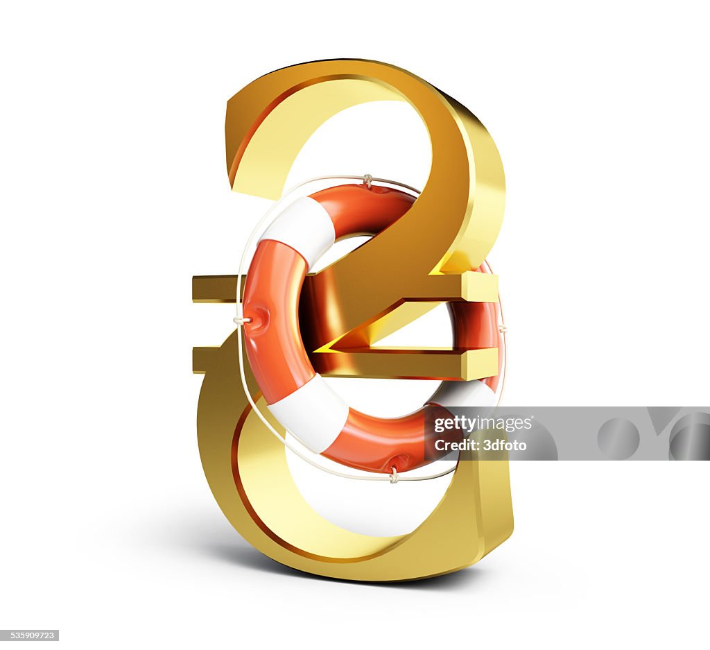 Sign ukrainian hryvnia lifeline on a white background