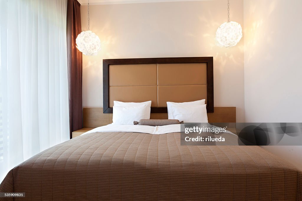 Elegant double bed hotel room