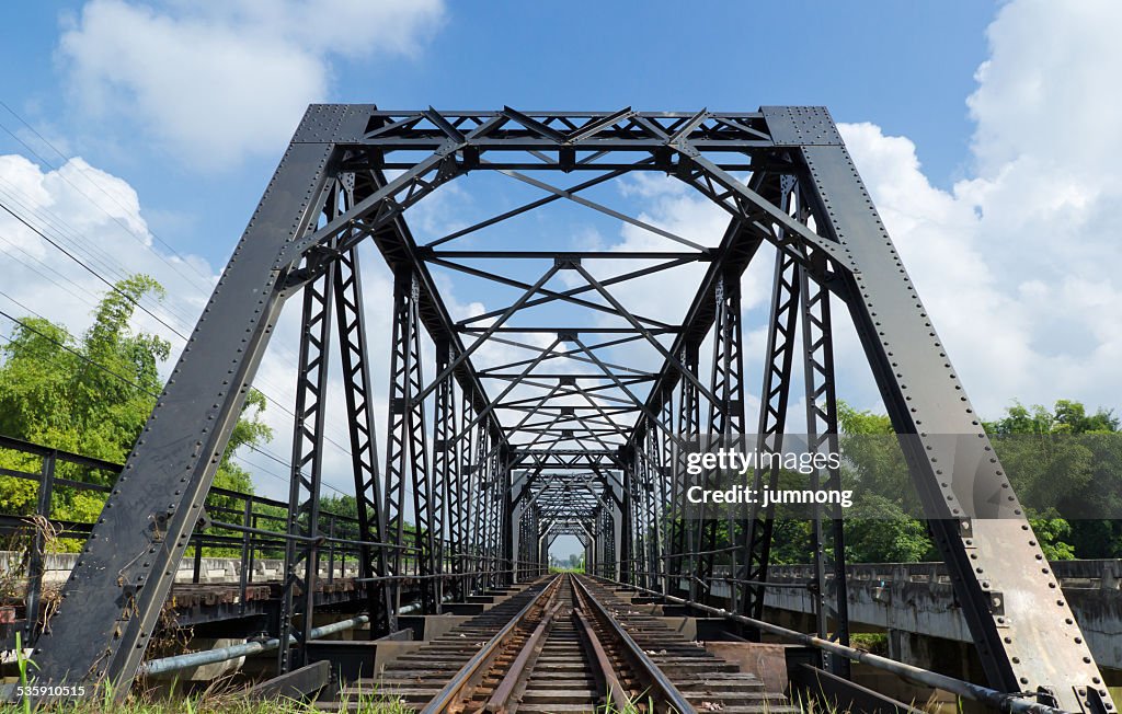 Metal railway bridge,Old railway bridge