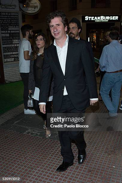 Actor Gabino Diego is seen arriving to 'Nuestros Amantes' premiere at Palafox Cinema on May 30, 2016 in Madrid, Spain.