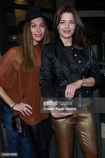 Cristina Piaget and Inma del Moral are seen arriving to 'Nuestros Amantes' premiere at Palafox Cinema on May 30, 2016 in Madrid, Spain.