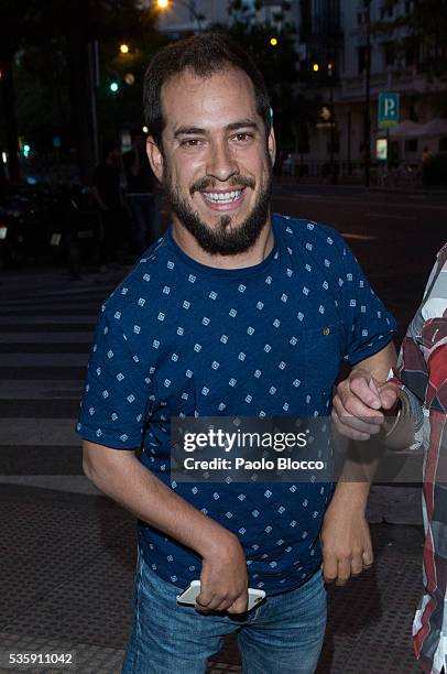 Singer Juan Manuel Montilla Macarron, aka El Langui, is seen arriving to 'Nuestros Amantes' premiere at Palafox Cinema on May 30, 2016 in Madrid,...