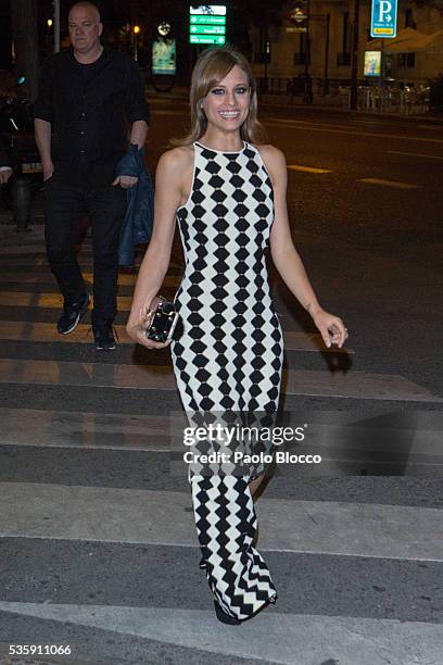 Actress Michelle Jenner is seen arriving to 'Nuestros Amantes' premiere at Palafox Cinema on May 30, 2016 in Madrid, Spain.