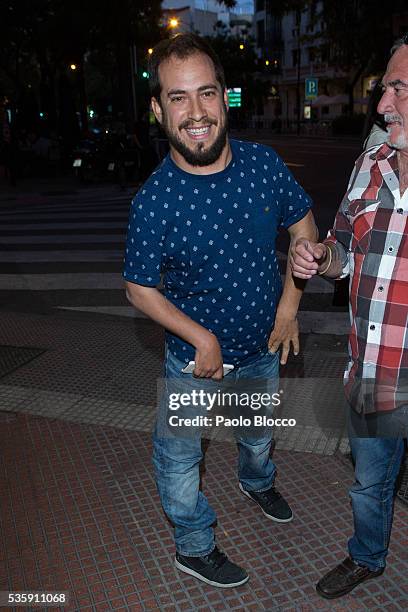 Singer Juan Manuel Montilla Macarron, aka El Langui, is seen arriving to 'Nuestros Amantes' premiere at Palafox Cinema on May 30, 2016 in Madrid,...