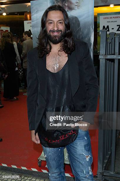 Dancer Rafael Amargo is seen arriving to 'Nuestros Amantes' premiere at Palafox Cinema on May 30, 2016 in Madrid, Spain.