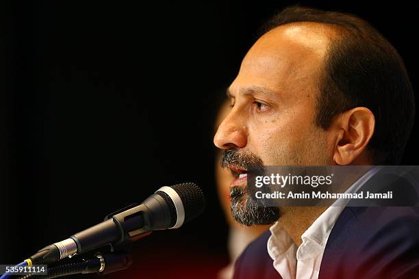 Scriptwriter Asghar Farhadi, winner of the award for Best Script for the movie "The Salesman" during 2016 Canne Film festival, attends the press...