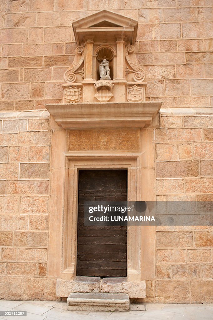 Castellon el Fadri tower door in Plaza Mayor square