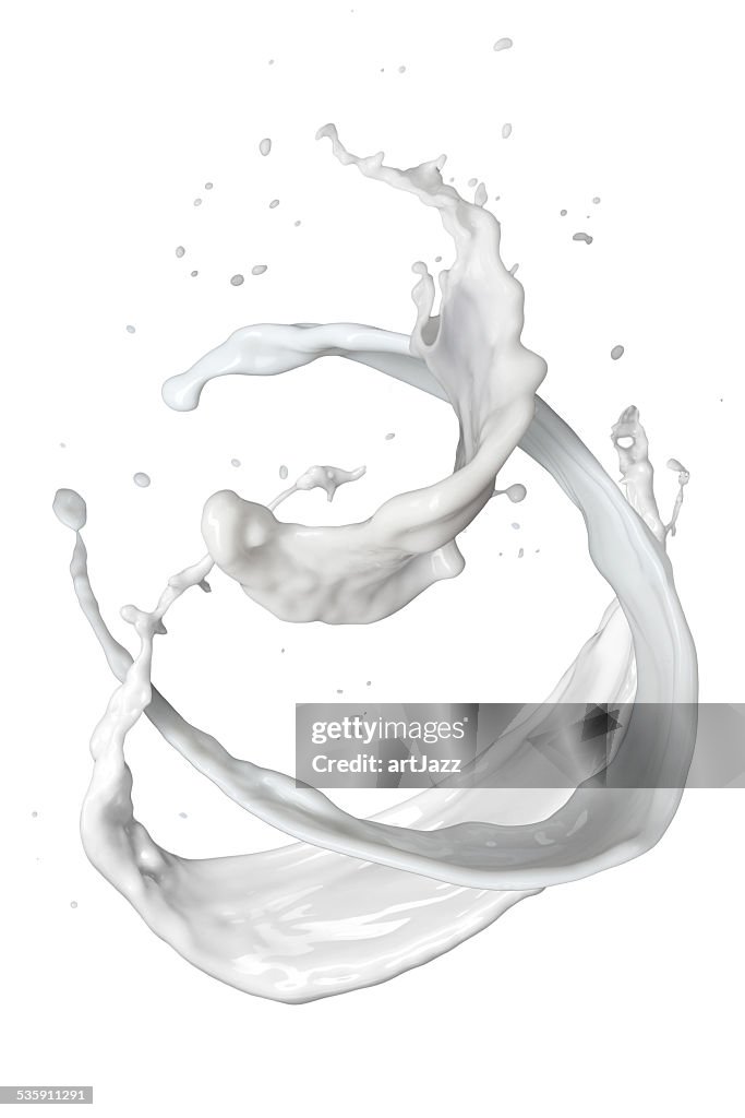 Milk splash isolated on white