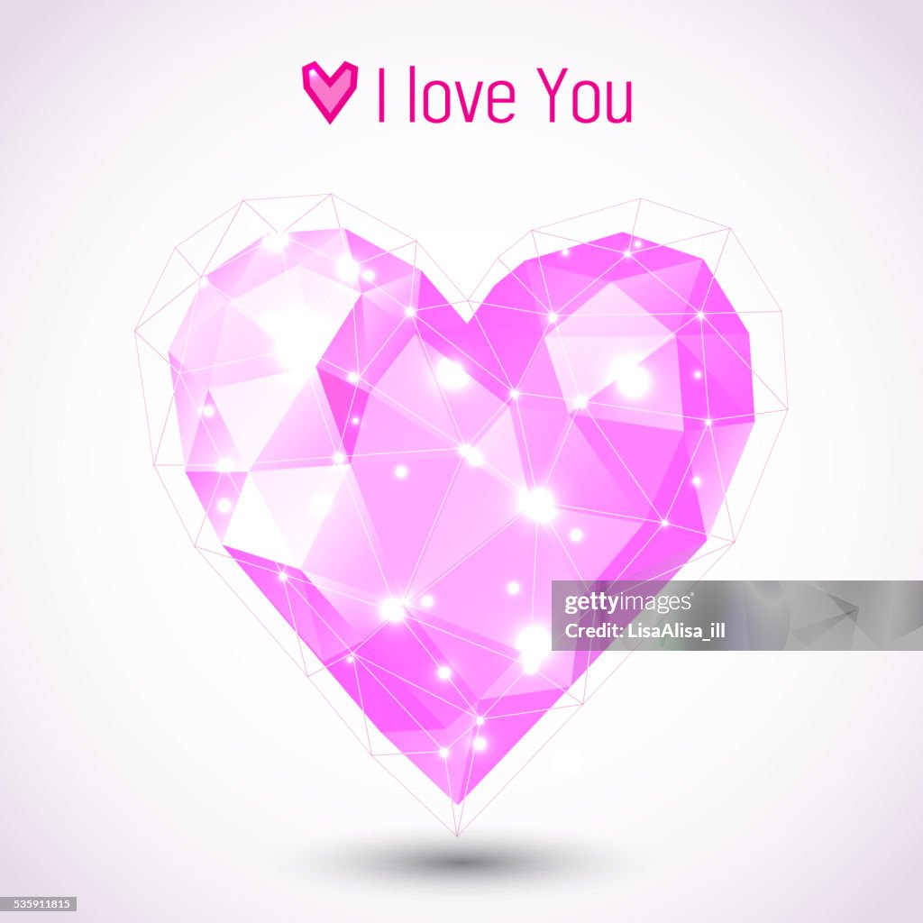 Triangle pink heart illustration