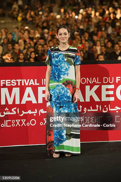 Marion Cotillard presents the Michael Mann film ''Public Enemies' at Jemaa El Fna square at 13th Marrakech International Film Festival, in Marrakech