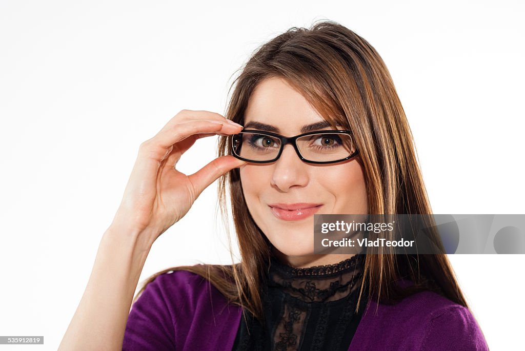 Woman Wearing Eyeglasses