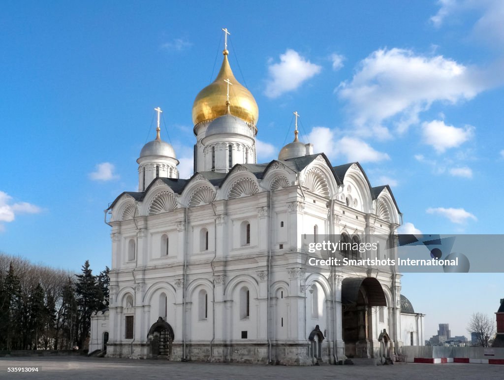 Cathedral of the Archangel located in "Cathedral Square" inside Moscow's Kremlin in Russia
