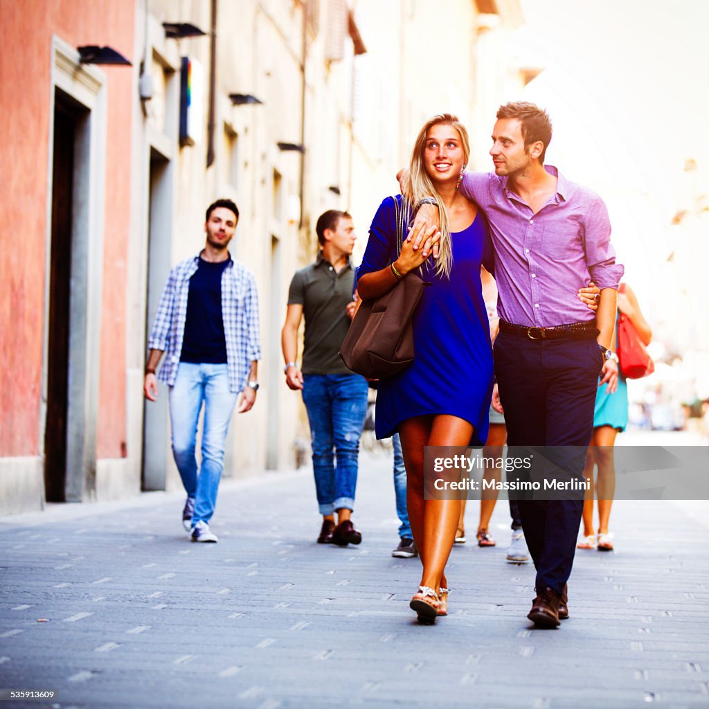 Couple walking in the city