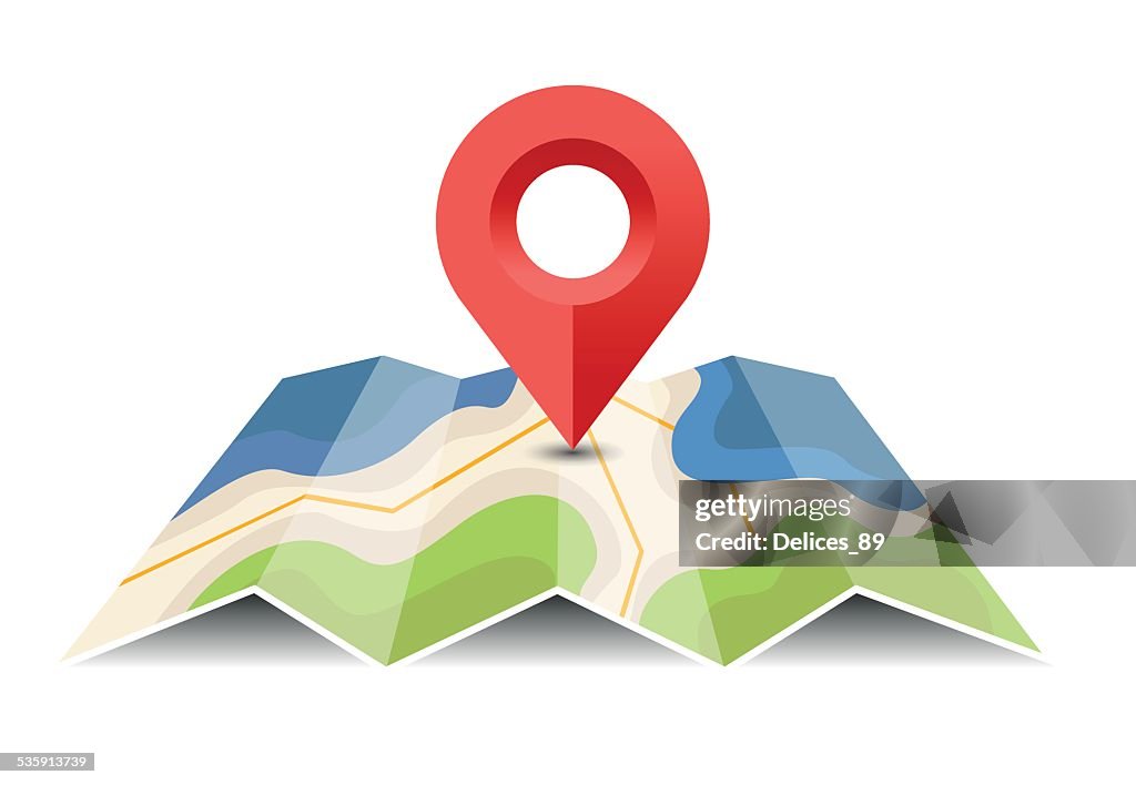 Point At Map Vector Map With Pin Pointer Illustration High-Res Vector Graphic ...