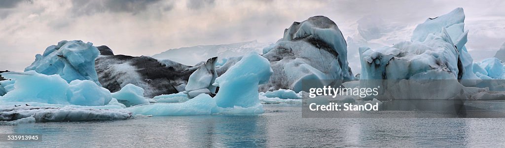 Icebergs in the glacier lagoon. Iceland.