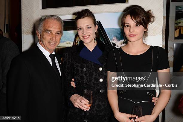 Alain Terzian, Celine Salette and Pauline Parigot attend the Chaumet's Cocktail Party for Cesar's Revelations 2014, at Salons Chaumet followed by a...