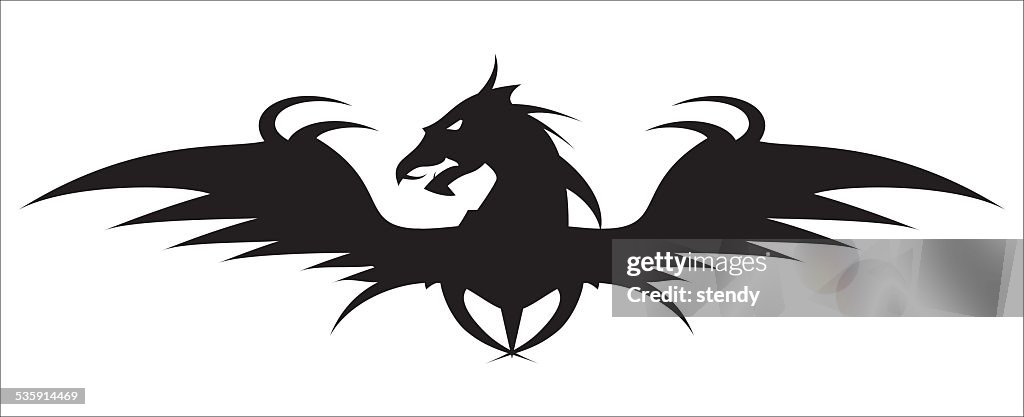 Winged Dragon. Dragon Head.