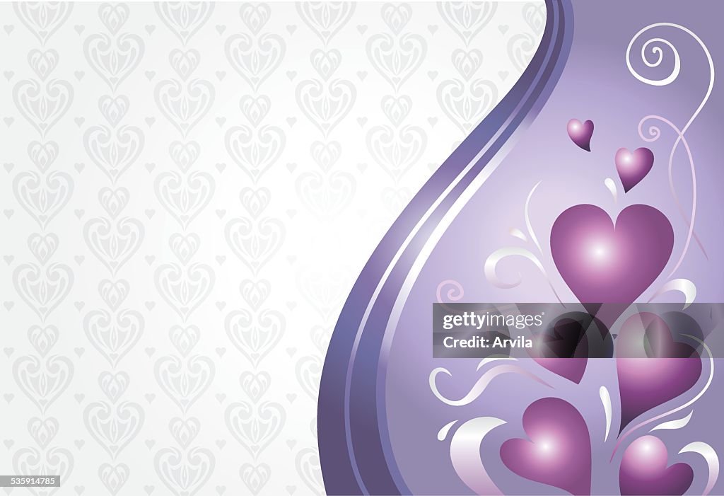 Valentine & birthday card background in pink & violet