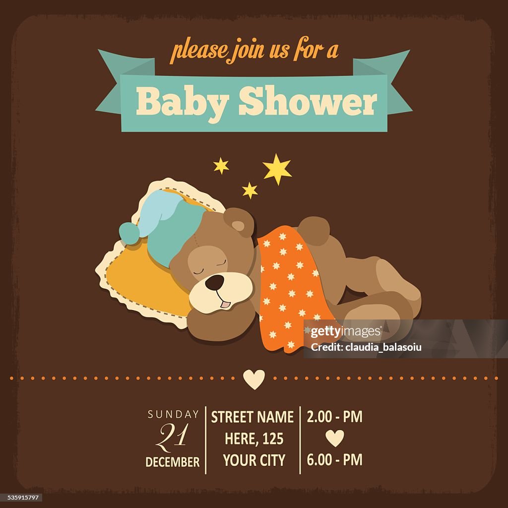 Baby-Dusche Einladung im retro-Stil